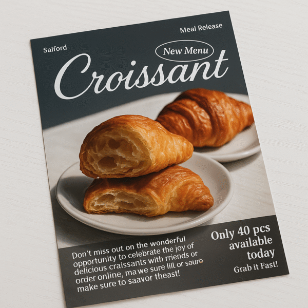 Flyer publicitaire professionnel conçu pour promouvoir une entreprise, un événement ou un produit de manière efficace et visuelle.