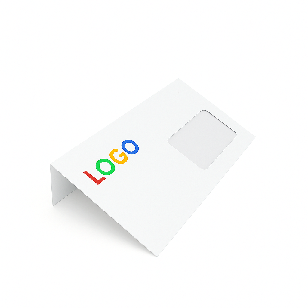 Enveloppe blanche personnalisable avec fenêtre et logo imprimé